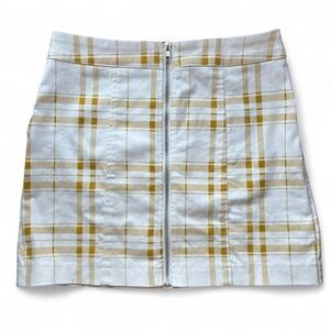Forever 21 Yellow Plaid Mini Skirt